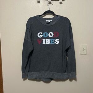 Daydreamer Gray Boxy 3/4 Sleeve Sweatshirt